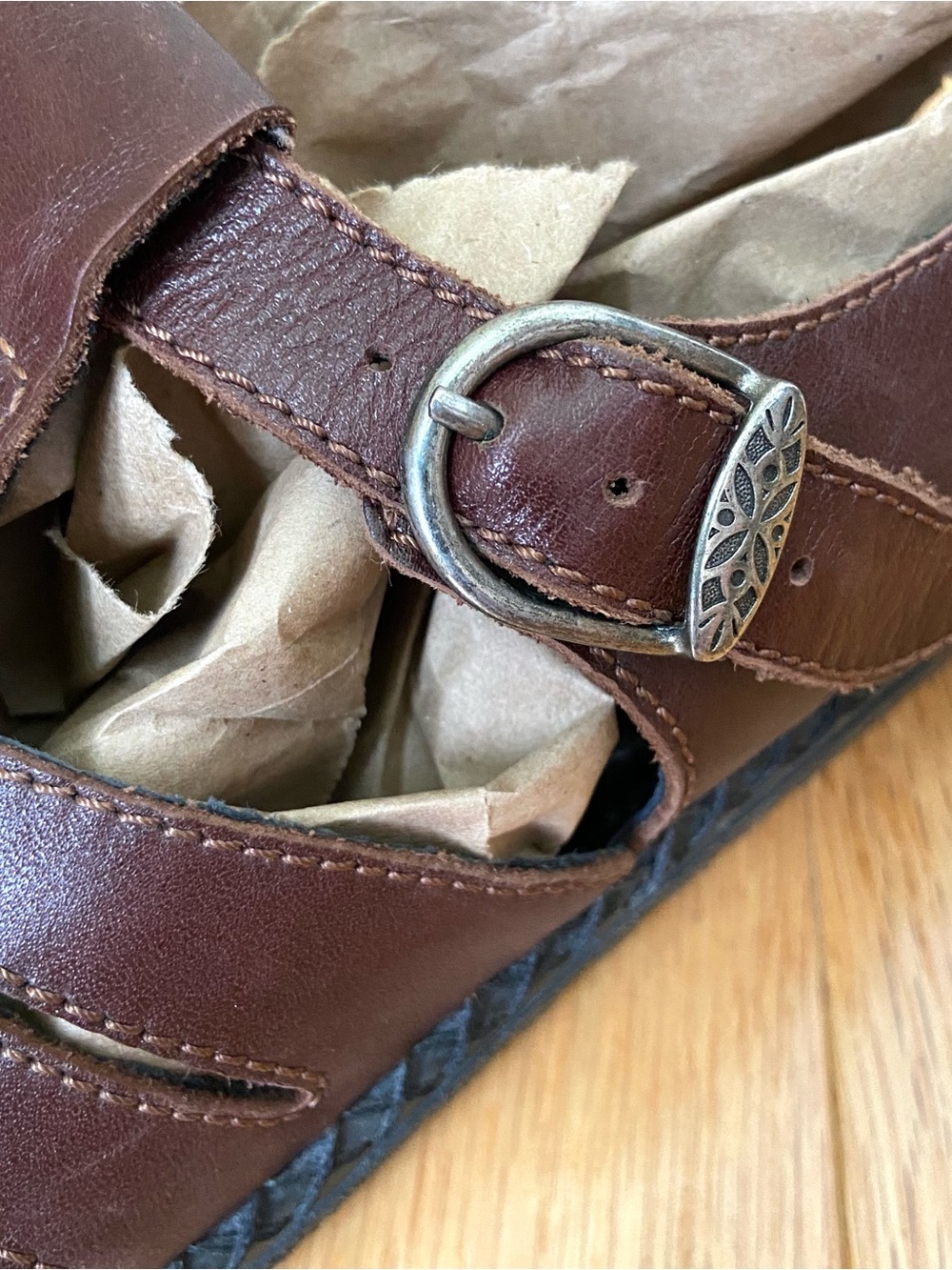 Josef Seibel Brown Leather Fisherman Sandals Womens Size 39/8.5 Coastal Rugged - Picture 10 of 12